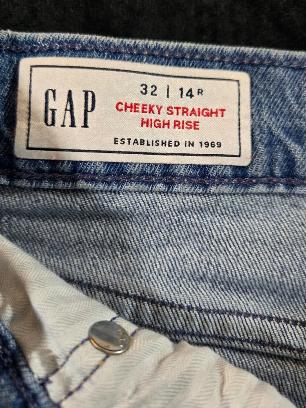 Gap Women's Cheeky Straight High Rise Jeans 14R - Picture 3 of 10